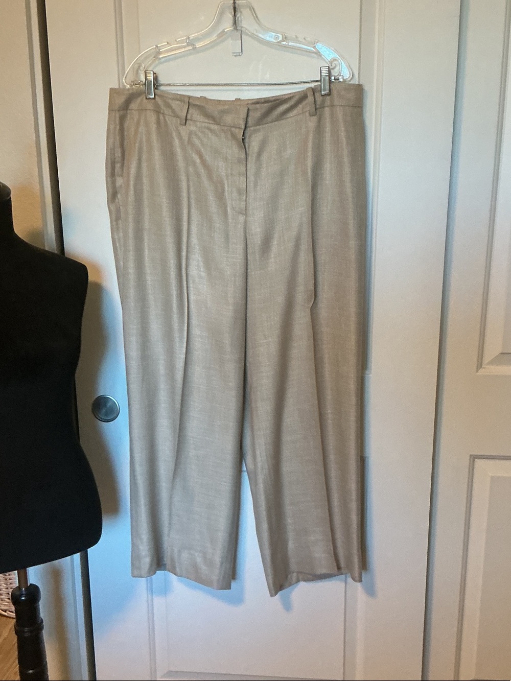 Lafayette 148 New York GATES Light Beige Wide-Leg Trousers 16